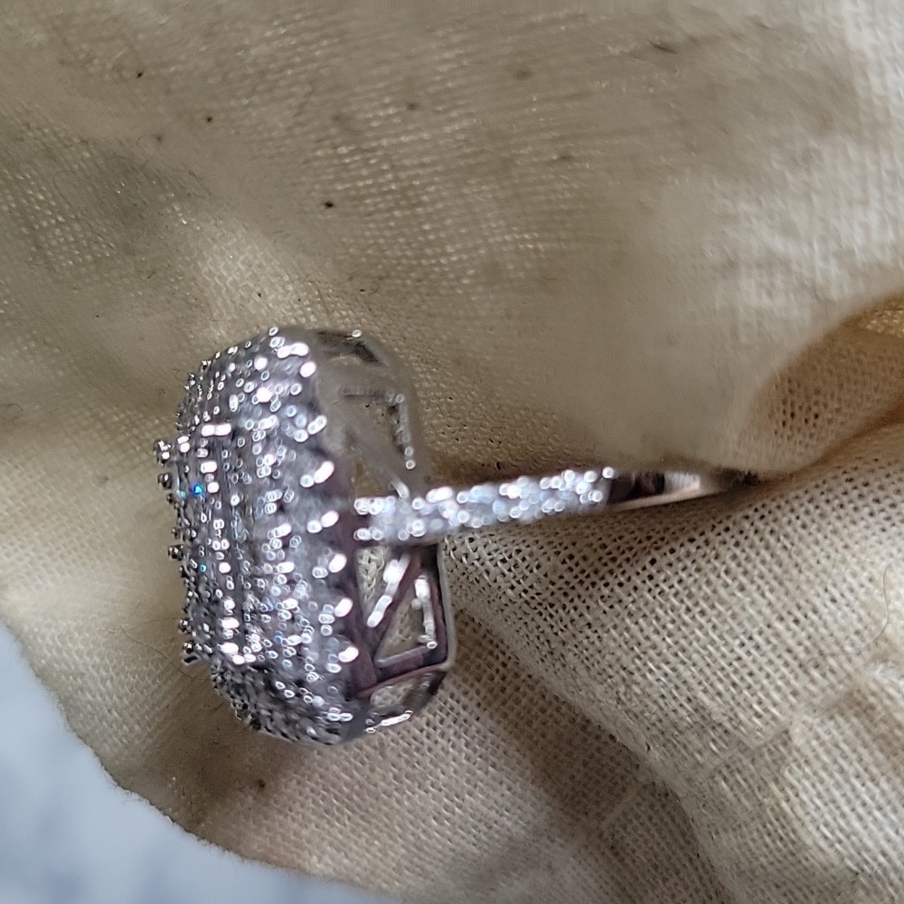 Beautiful Sterling Silver Stamped Cubic Zirconia Ring View 6